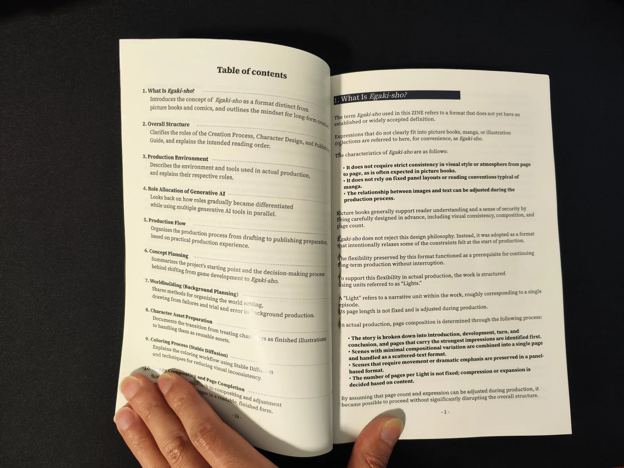 English edition table of contents spread